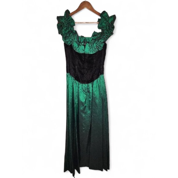 1980s Beverly Hills Bridesmaids Collection Vintage Dress in Green Size 9-10 - Picture 2 of 9